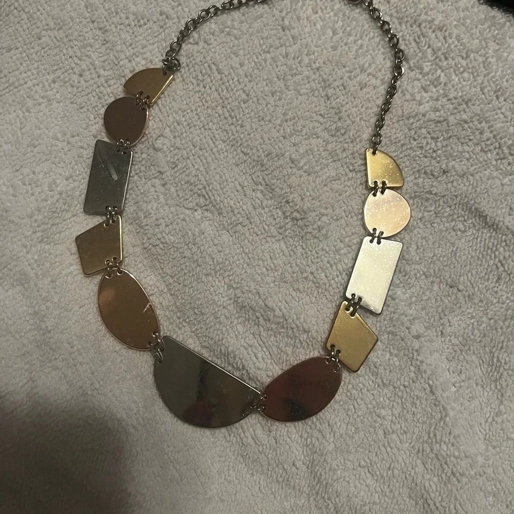 Alfani Necklace silver gold and bronze statement necklace nwt - Picture 5 of 9